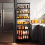 Finnhomy 8-Tier Wire Shelving Unit Adjustable Steel Wire Rack Shelving 8 Shelves Steel Storage Rack or Two 4-Tier Shelving Units with PE mat, Leveling Feet and Safety Device, NSF Certified, Black Finnhomy