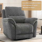 INZOY Glider Recliner Nursery Chair, Power Recliner Swivel Gider, Fabric Electric Swivel Recliner Rocker with Overstuffed Backrest, Power Recliner Chair Reclining Sofa for Living Room, Grey INZOY