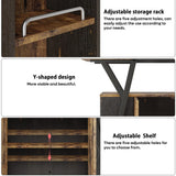 Rustic Brown Bestier Buffet Cabinet with Adjustable Shelves for Kitchen, Dining Room, and Living Room Bestier