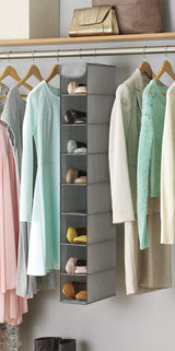 Whitmor Hanging Shoe Shelves - 8 Section - Closet Organizer - Grey Whitmor