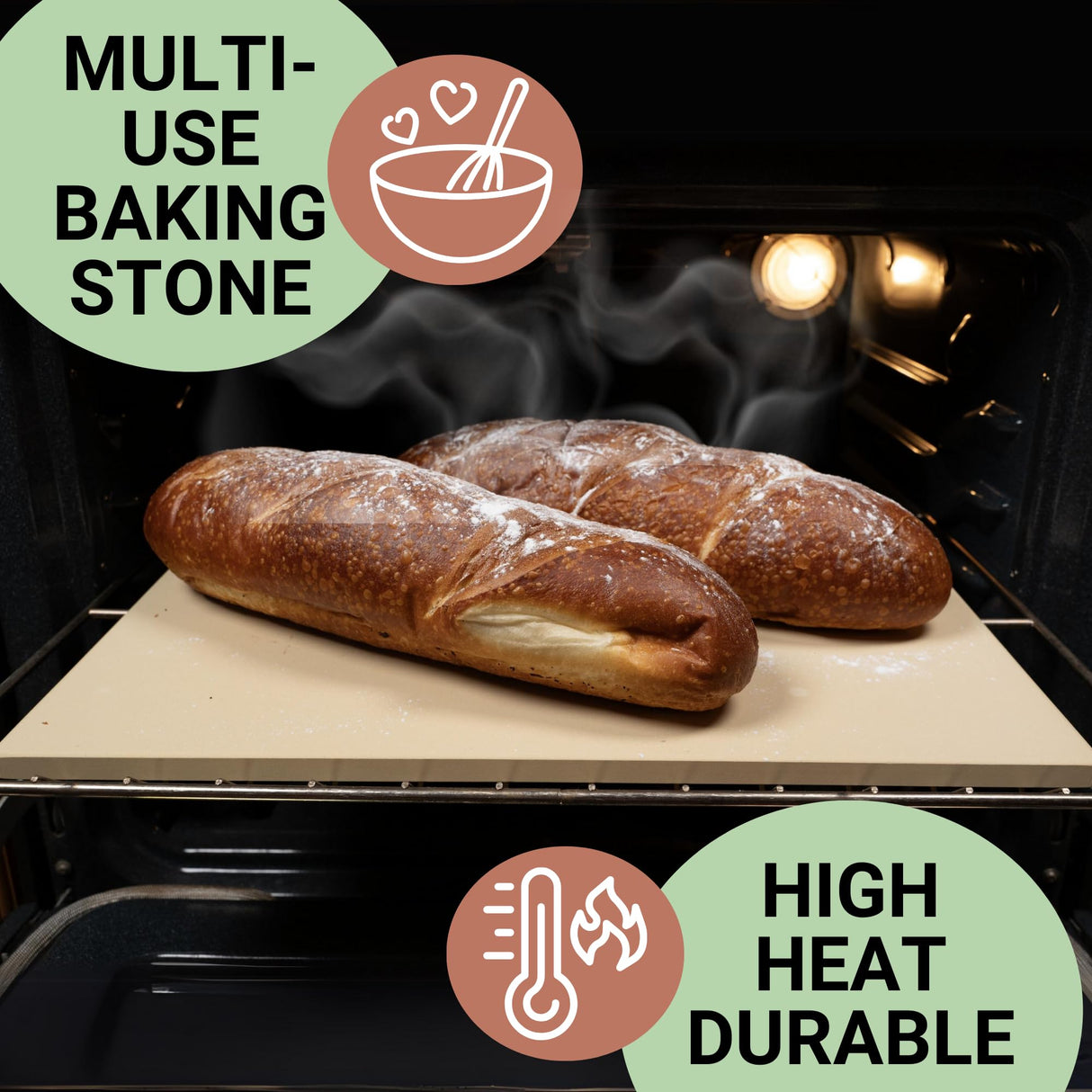 Large Pizza Stone for Oven 20 inch - Baking Stone for Bread, with Baking Mat and Dough Cutter - Rectangle Pizza Grill Stones - 20" x 13.5" Rectangular Thick Heavy Duty Ritual Life