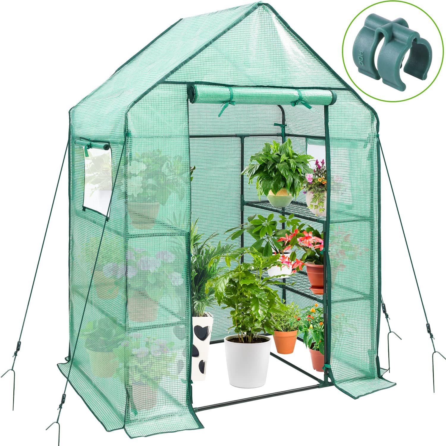 Ohuhu Greenhouse for Outdoors with Mesh Side Windows - Thumbnail 2