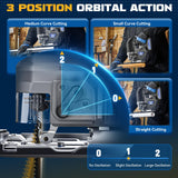 2024 New Cordless Jigsaw Tool Compatible with Dewalt 20V Battery, Brushless jigsaw tool with Variable Speed, 0°-45° Bevel Cuts, LED Light, 3-Position Orbital Action for Straight/Curve/Circle Cutting DIYtoolifz