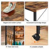 Mr IRONSTONE Microwave Cart 23.7'' for Small Space, 3-Tier Coffee Cart Rolling Kitchen Utility cart Microwave Stand on Wheels, Rustic Brown Mr IRONSTONE