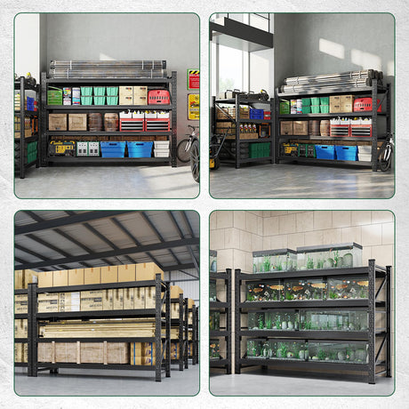 Letaya 4000LBS Storage Shelves Heavy Duty,60" W Garage Shelving Units, 4 Tier Adjustable Utility Rack Shelf,Large Metal Industrial Shelves,for Shop,Warehouse,Basement (60" W x 24" D x 70" H) Letaya