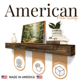 REXFORD Fireplace Mantel - USA Made Real Wood - Handcrafted Farmhouse Wall Mounted for Over Fireplace Floating Shelf Mantle (Rustic, 72X8X5 Inch Mantel) REXFORD