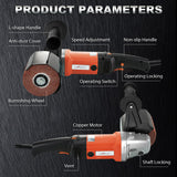 Surface Conditioning Tool 1400W, Burnishing Polishing Machine with 8 Variable Speed, Electric Handheld Stainless Steel Polisher Set, Metal Burnishing Machine Kit with Burnishing Wheel, Red GEVEELIFE