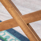 Christopher Knight Home Harvey Outdoor 7 Piece Acacia Wood Dining Set, Teak Finish/Blue Christopher Knight Home