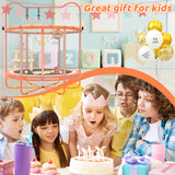 Gardenature 5ft/60'' Toddler Trampoline,Kids Trampoline Indoor&Outdoor for Ages 1-6,Mini Trampolines for Kids with Adjustable Gym Bar,Small Trampolines with Enclosure,Gift for Boys&Girls,Orange Gardenature