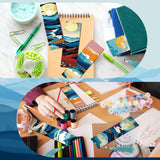 Kosiz 12 Pcs Mountain Paint by Numbers Kit for Adults Wood Bookmarks Painting Decor Mini Paint by Numbers Kits Tassels Blank Bookmarks Ornament for Small DIY Book Lovers Birthday Craft Gift 7x2 '' Kosiz