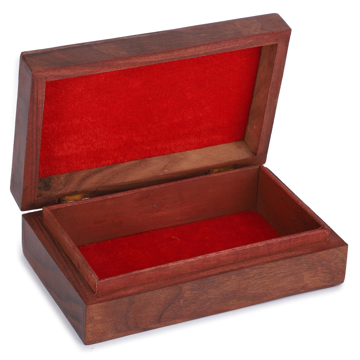 Ajuny Hand Carved handmade Wooden Decorative Treasure Chest Box - Flower Leaf Multipurpose Use Jewelry Storage Case Organizer Keepsake Watch Box Great for Gifts - Brown, 8X5 Inch Ajuny