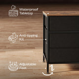 Huuger 63 Inch TV Stand Dresser for Bedroom, Long Dresser with 10 Fabric Drawers, TV Stand for 55, 65, 70 Inch TV, Entertainment Center, Wide Chest of Drawer, Rustic Brown Huuger