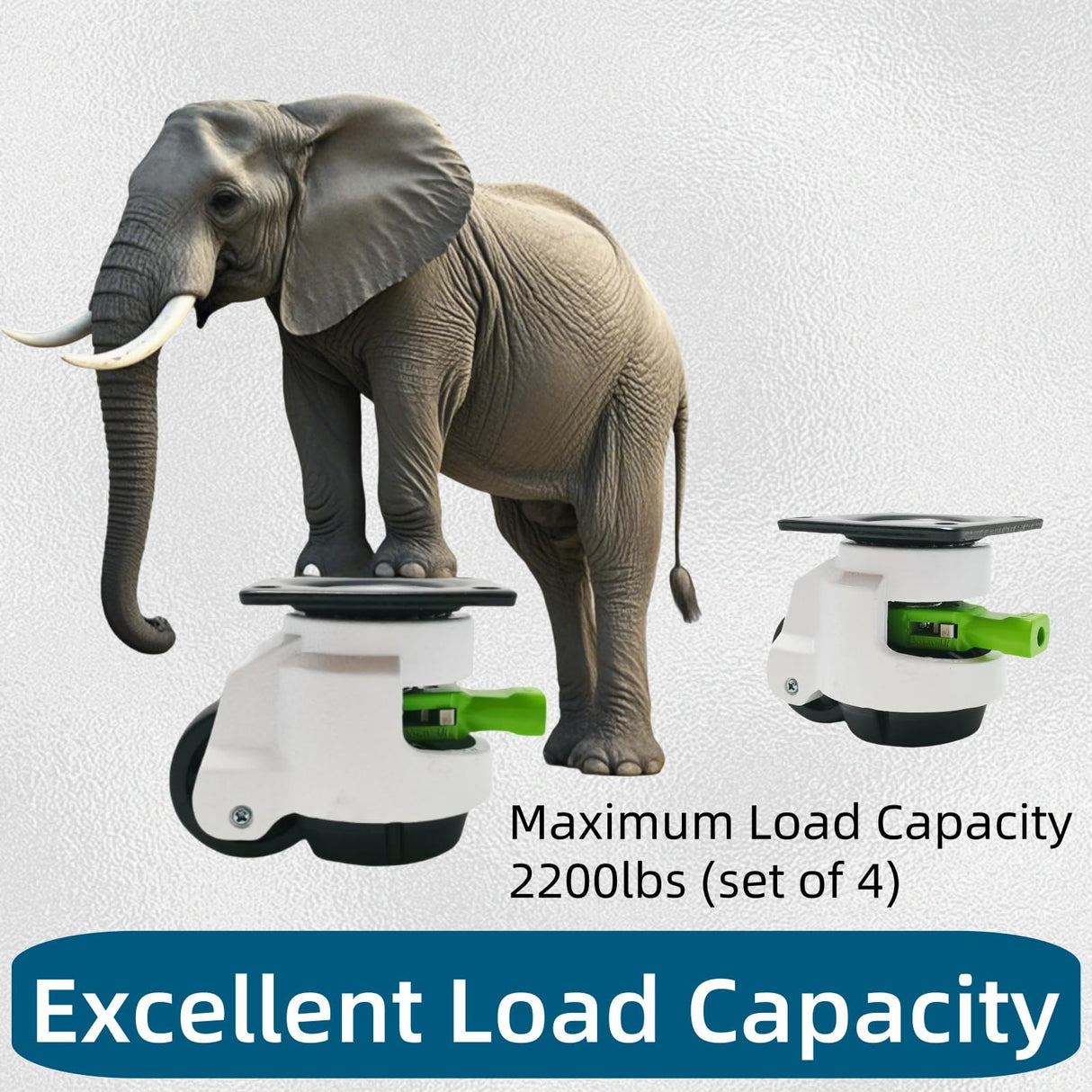 4 Pack Leveling Casters with Ratchet Handle, Adjustable Heavy Duty Casters, Retractable and 360 Degree Swivel Castors, Quiet and Floor-Friendly, for Workbench, Equipment, Swivel Castor Wheels (T60) LSWhee