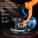 Drywall Sander, 1000W Popcorn Ceiling Removal Tool, Automatic Drywall Sander with Vacuum Dust Collection, LED Light, 6 Variable Speed 800-2200RPM,15Pcs Sanding Discs, Foldable & Extendable Handle Protmex