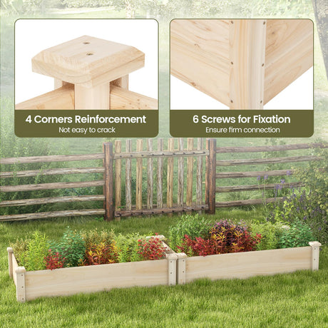 Giantex Wooden Raised Garden Bed, Rectangular Planter Box for Vegetables, Fruits, Flowers, Herbs, 48" Lx24 Wx10 H Outdoor Elevated Planting Bed for Garden, Backyard, Lawn, Patio Giantex