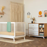 dadada Baby Soho 3-in-1 Convertible Crib to Toddler Bed – Wooden Crib Made in Italy, GREENGUARD Gold Certified Small Baby Crib – Baby-Safe Finish, Modern Design (White) dadada