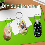 GEKIXUTP 180 Pcs Metal Sublimation Keychain Blanks Bulk,Double Sided Sublimation Blanks Keychain Heat Transfer Keychain Blanks,Sublimation Ornament Blanks（Oval） GEKIXUTP