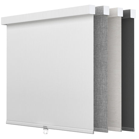 Astomi Cordless Blackout Roller Shades for Windows - Pull Down Roller Shades with Valance, Easy to Install, for Living Room, Bedroom, Office, Bathroom, 22" W x 72" H, White Astomi