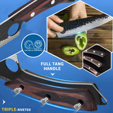 XYJ Professional Serbian Chef Knife Set with Roll Bag, Japanese Culinary Knives, Meat Cleaver, Kitchen Chopping Knife, and Protective Sleeves, Perfect for Home Cooking or Outdoor Camping (13) XYJ