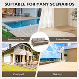 EAGLE PEAK Wicker Outdoor Patio Sofa Modern Rattan Patio Furniture Loveseat for Backyard Deck Porch Balcony, 3 Seat Couch, Brown/Gray EAGLE PEAK