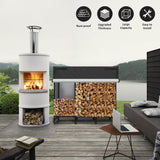 KYATE 4ft Firewood Rack Outdoor with Cover Fireplace Wood Storage Heavy Logs Stand Stacker Holder Strong Lumber Racks Outside for Courtyard Patio KYATE