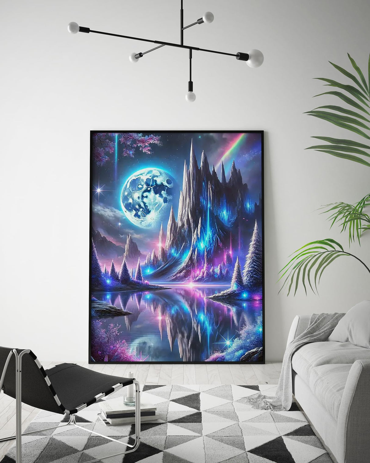 APTDYIGL 5D Moon Landscape Diamond Painting Kits for Adults Beginner,DIY Moon Landscape Diamond Art Kits for Adults,Round Full Drill Diamond Dots with Gem Art Kits,Home Wall Decor 12x16inch APTDYIGL