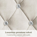 Belffin Queen Size Bed Frame with 2 Storage Drawers, Upholstered Bed Frame with Adjustable Diamond Headboard, Velvet Modern Platform Bed Frame, No Box Spring Needed, Easy to Assemble, Beige Belffin