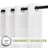 NICETOWN White Linen Curtains 108 inches Extra Long 2 Panels Set, Grommet Open Linen Elegant Privacy Semi Sheer Vertical Drapes for Farmhouse/French Door/Living Room, W52 x L108 NICETOWN