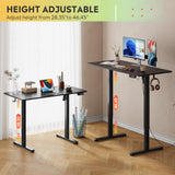 DEVAISE 48 X 24 Inches Electric Standing Desk,Height Adjustable Stand up Desk for Home Office, Ergonomic Sit to Stand Desk with Phone Holder,Black DEVAISE