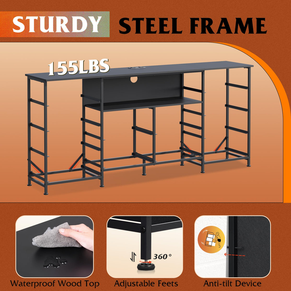 WLIVE 12 Drawer Dresser for Bedroom, Black Dresser TV Stand for 65, 70, 75 inch TV with Led Light & Charging Station, Wide Chest of Drawers with Open Shelves, Fabric Dressers for Closet, Living Room WLIVE