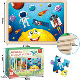 Wooden Puzzles for Kids Ages 4-6, 6 Packs 30 PCs Jigsaw Puzzles for Kids Ages 3-5 | 4-8, Wooden Puzzles for Toddler Children Learning Educational Puzzles Toys for Boys and Girls VOMYOZB