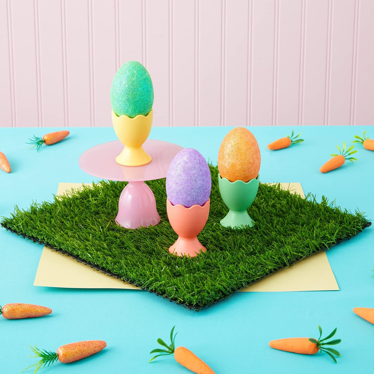 Juvale 4-Pack Non-Slip Artificial Grass Tiles for Indoor & Outdoor Use | 12x12-0.25 in Thick Mats | Easy to Clean & Durable, Soft Like Natural Lawn | Safe for Kids & Pets | Patio, Floor & Wall Decor Juvale