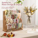 Emfogo Bracelet Holder, 4 Tier Bracelet Organizer Storage for Bracelets Bangles Watch Scrunchies, Rustic Wood Jewelry Organizer Display for Home, Vendors, Craft Shows and Store(Rustic Brown) Emfogo