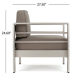 Christopher Knight Home Cape Coral Outdoor Chat Set with Fire Table, 5-Pcs Set, Khaki / Light Grey Christopher Knight Home