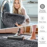 OLANLY 2x6 Machine Washable Runner Rugs for Hallway, Soft Fluffy Shaggy Bedside Rugs for Bedroom, Living Room, Indoor Floor Carpet for Kids Girls and Boys, Nursery Rooms, Home Decor Aesthetic, Grey OLANLY