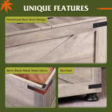 WLIVE Coffee Table, Farmhouse Flip Top Coffee Table with Storage, Square Center Table for Living Room, Bedroom and Office, Grey Oak WLIVE