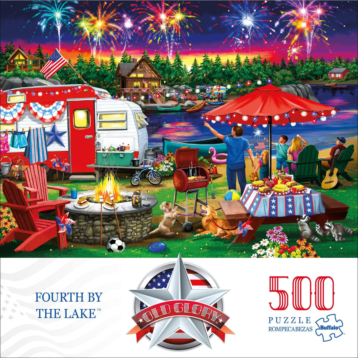 Buffalo Games - Nancy Wernersbach - Fourth by the Lake - 500 Piece Jigsaw Puzzle For Adults -Challenging Puzzle Perfect for Game Nights - Finished Size is 21.25 x 15.00 Buffalo Games