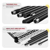 REIBII 55.5''W Storage Shelves 2500LBS Wire Shelving Unit with Wheels Heavy Duty Metal Shelves for Storage Adjustable Garage Storage Rack Pantry Shelf Kitchen Shelving, 75.6" H X 55.5''W X 24" D, 4PCS REIBII