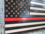 Thin Red Line Fire Fighters Flag, Custom Carved Wooden Sign, Personalized Fireman Sign, FLAG105 Southern Made Signs