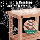 bingaai Cedar Wood Shower Bench 22" - Strong, Soft, Insulating, and Elegant Bathroom Bench for Comfortable Showers and Storage, Cedar Sauna Bench, Perfect for Spa, Patio & Garden Use bingaai