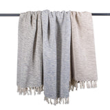 DII Rustic Farmhouse Throw Blanket with Decorative Tassels, Use for Chair, Couch, Bed, Picnic, Camping, Beach, & Just Staying Cozy at Home (50 x 60), Variegated Black DII