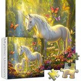 Magic Unicorn Puzzles for Adults 1000 Pieces, Nature Floral Butterfly Garden Jigsaw Puzzle, Flowers Animal Plant Forest Themed, Challenging for Adults PICKFORU