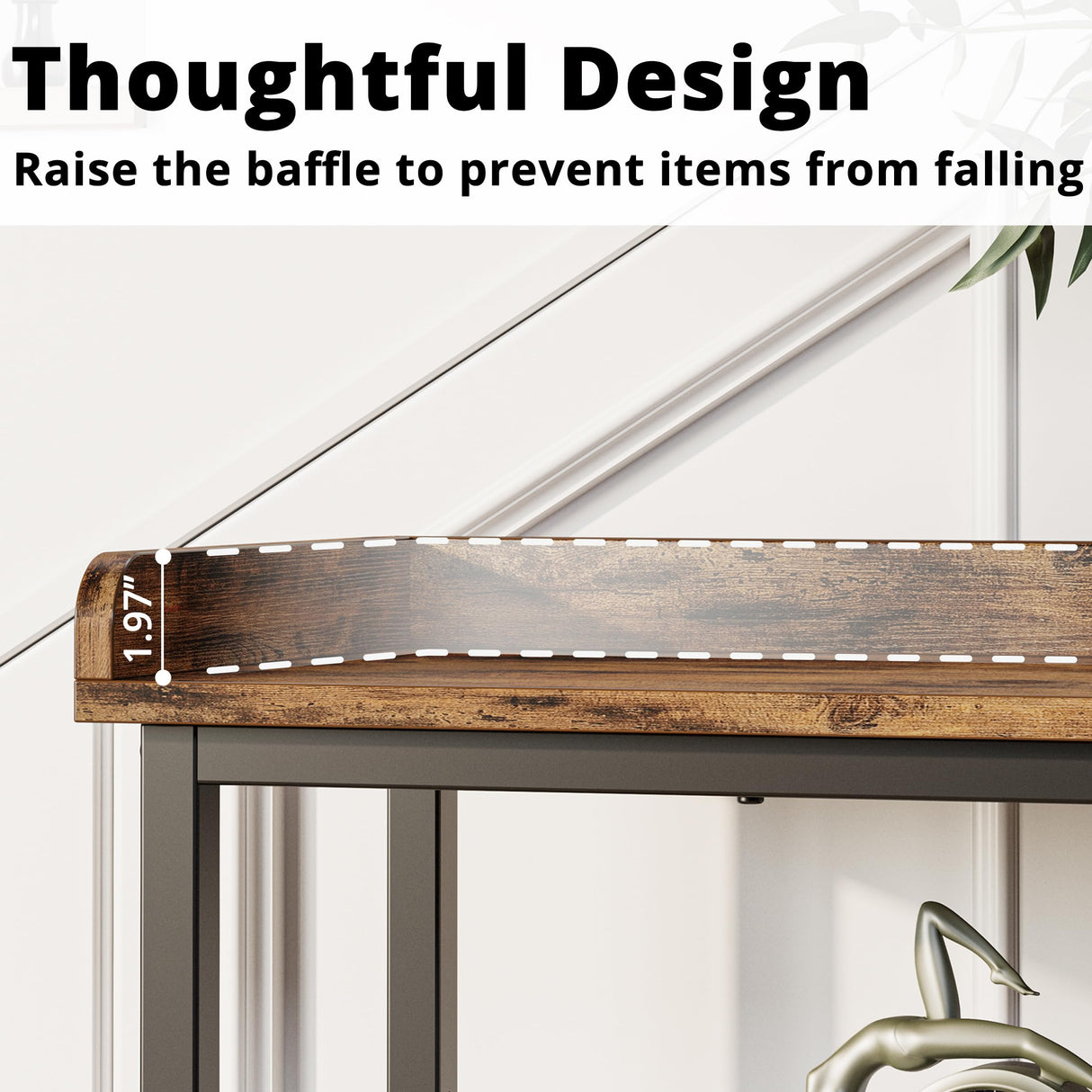 IRONCK Console Table, Sofa Table with Power Outlet, Farmhouse Hallway Table for Entryway, Living Room, Height Adjustable, Easy Assembly, Rustic Brown,55" IRONCK