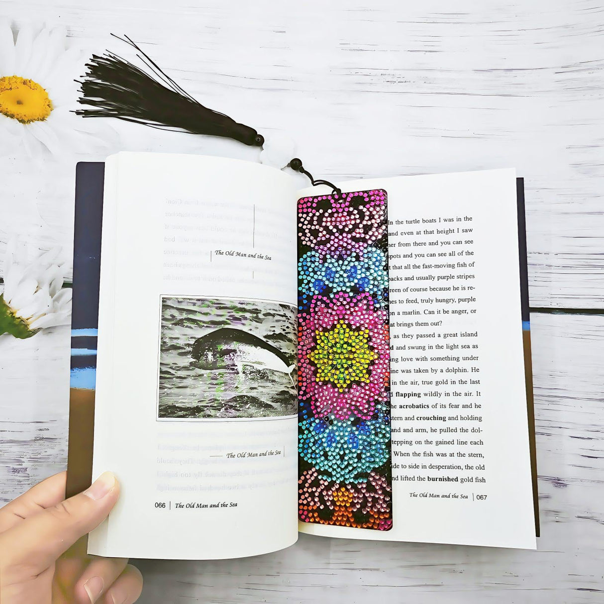 8PCS Mandala Diamond Art Bookmarks for Adults Acrylic Bookmark Kit with Tassel for Book Lovers Gift 5D Diamond Art Book Marks for DIY Making Beginners Arts Craft HAOAD