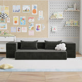 Luoxiao Folding Sofa Bed 2-in-1 Convertible Twin Sleeper Sofa Futon with 2 Pillows - Floor Couch & Bed Mattress for Apartments, College Dorms, Guest Room, Living Room, Dark Grey Luoxiao