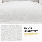 Yaheetech Boucle Recliner Chair Single Sofa Home Theater Seating Adjustable Modern Single Reclining Chair for Living Room Bedroom Home Theater White Yaheetech