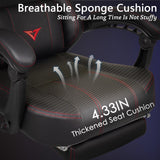 Waleaf Big and Tall Gaming Chair for Adults with Footrest, 400lbs Weight Capacity Video Game Chairs for Office, Ergonomic Computer Gaming Chair with Lumbar Support and Headrest (Red) Waleaf