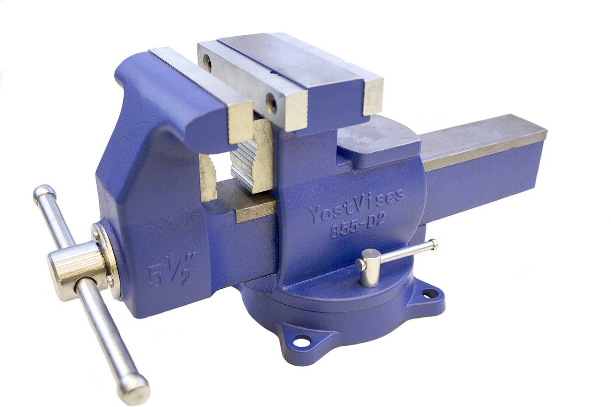 Yost Vises 855-D2 Industrial Grade Reversible Vise, 5.5", Blue Yost Tools