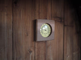 HSE Cedar Sauna Thermometer - Mechanical Thermometer with Minimalist Design and Glass Dials Home Sauna Experience