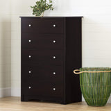 South Shore Vito Collection 5-Drawer Dresser, Chocolate with Matte Nickel Handles South Shore